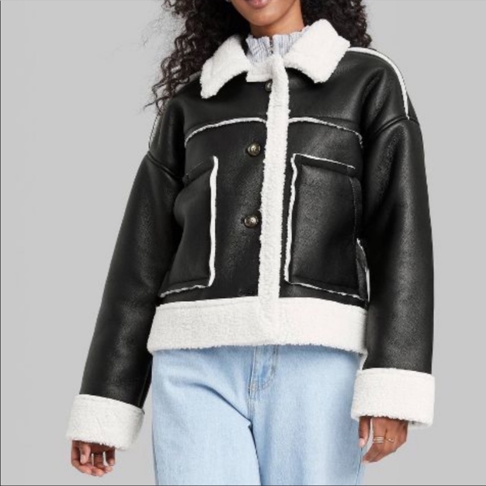 Wild Fable - Faux Leather Shearling Jacket